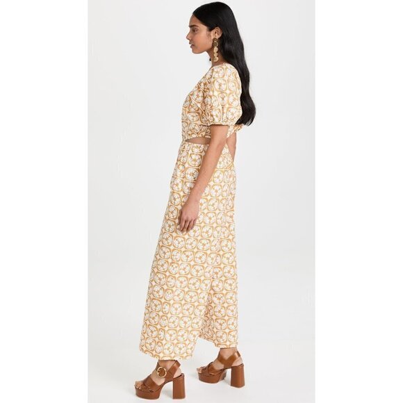 Rebecca Taylor Floral Wide Leg Poplin Jumpsuit in Lattice Fleur Honey Combo 0 - Picture 3 of 15